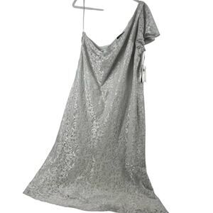 Lauren Ralph Lauren Silver with Sparkle Lace Dress NWT Women’s 18